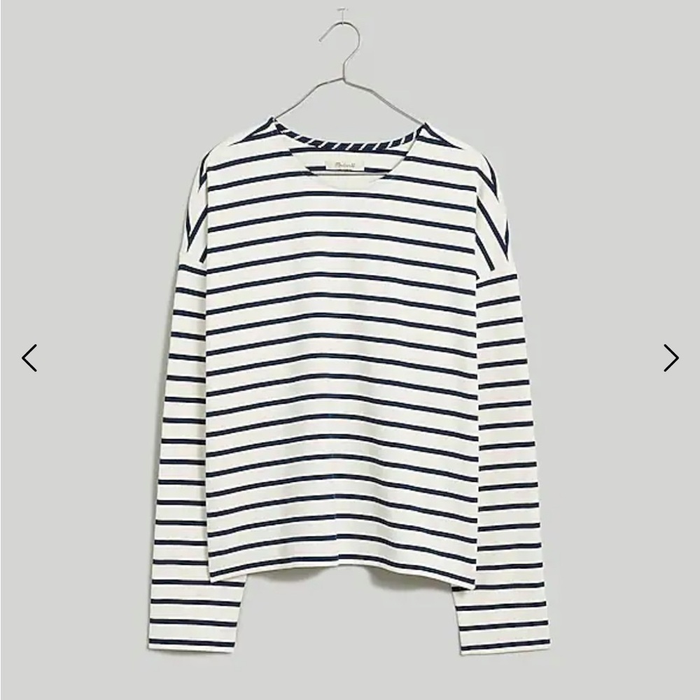 Madewell Long-Sleeve Crewneck Tee in Stripe - Size Small